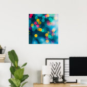 Poster Blue, Pink & Yellow Abstract Lights (Bureau à domicile)