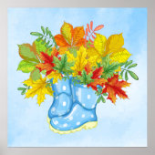 Poster Blue Polka-dot Rain Boots (Devant)