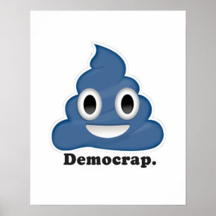 Poster Blue Poo Démocrap -