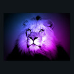 Poster Blue Pop Art Lion - Wild Animal Photographie<br><div class="desc">OEuvres d'art pour animaux en noir et blanc - Gros plan lion le poster photo du roi - Photographie d'art pour la nature et la faune en Afrique - Portrait du lion du roi</div>