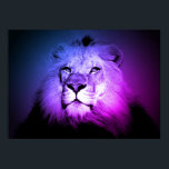 Poster Blue Pop Art Lion - Wild Animal Photographie<br><div class="desc">OEuvres d'art pour animaux en noir et blanc - Gros plan lion le poster photo du roi - Photographie d'art pour la nature et la faune en Afrique - Portrait du lion du roi</div>