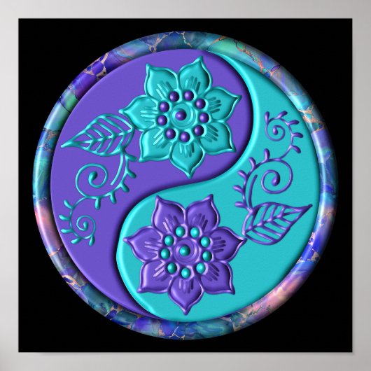 Poster Blue & Purple Yin Yang (Devant)