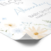 Poster Blue Rabbit Assez Baby shower Accueil (Coin)