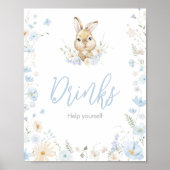 Poster Blue Rabbit Assez Baby shower Boissons (Devant)