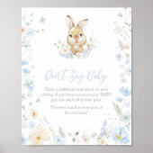 Poster Blue Rabbit Assez Baby shower Ne pas dire Baby (Devant)