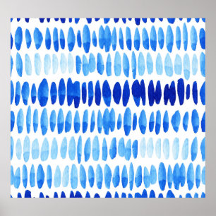 Poster Blue Raindrops : Aquarelle sans couleur Abstrait