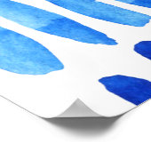 Poster Blue Raindrops : Aquarelle sans couleur Abstrait (Coin)