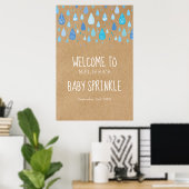 Poster Blue Raindrops Baby Sprinkle / Douche Bienvenue (Bureau à domicile)