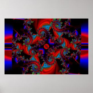 Poster Blue Red et Green font bataille