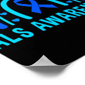 Poster Blue Ribbon ALS Sensibilisation Rainbow (Coin)