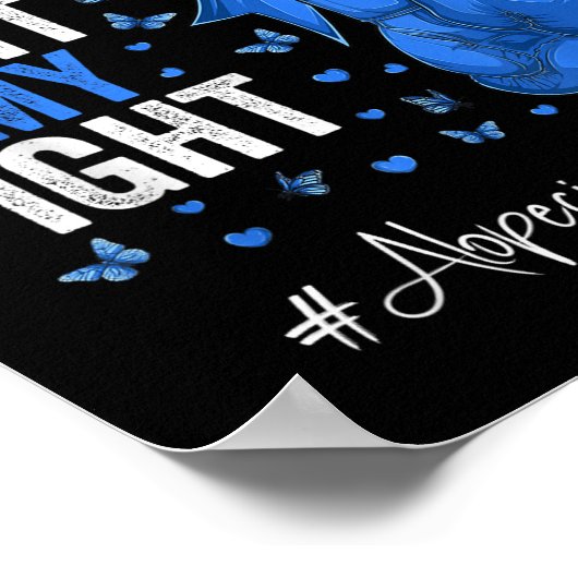 Poster Blue Ribbon fille Alopecia sensibilisation (Coin)