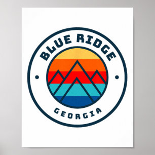 Poster Blue Ridge Georgia Ski Snowboard Famille Ski