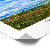 Poster Blue Ridge Mounts Georgia Vineyard Aquarelle (Coin)