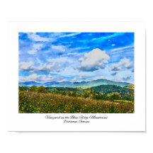 Blue Ridge Mounts Georgia Vineyard Aquarelle