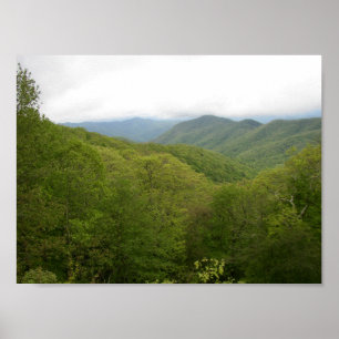 Poster Blue Ridge Mtns vu de Blue Ridge Parkway, NC