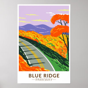 Poster Blue Ridge Parkway Vintage