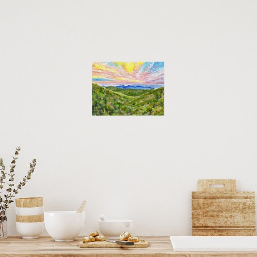 Poster Blue Ridge Watercolor Study 2 (Cuisine)