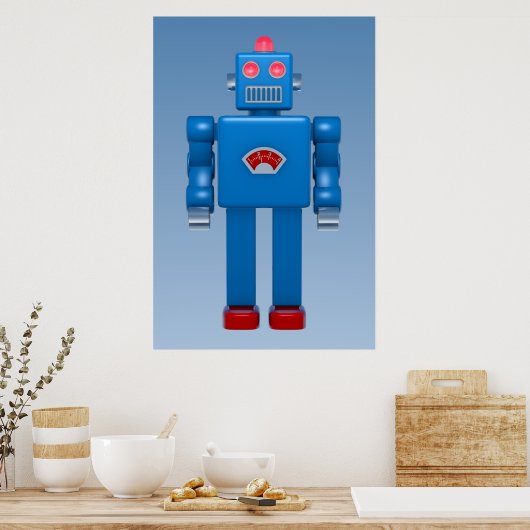 Poster Blue Robot 02 (Cuisine)