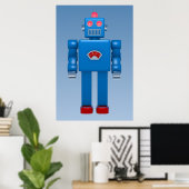 Poster Blue Robot 02 (Bureau à domicile)