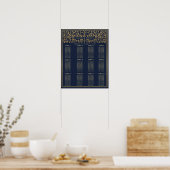 Poster Blue Royal Medieval Sword Wedding Seating Chart (Cuisine)