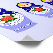 Poster Blue russian matryoshka nesting dollar (Coin)