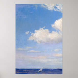Poster Blue Sailboat Peinture marine
