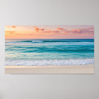 Poster Blue Sea Beach Wall Art