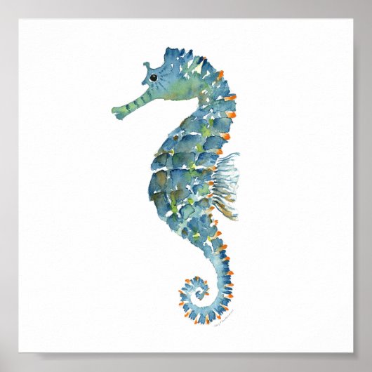 Poster - Blue Seahorse (Devant)