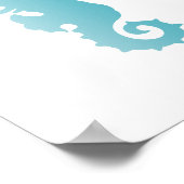 Poster Blue Seahorse Beach Art (Coin)