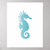 Blue Seahorse Beach Art