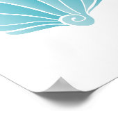 Poster Blue Seashell Beach Art (Coin)