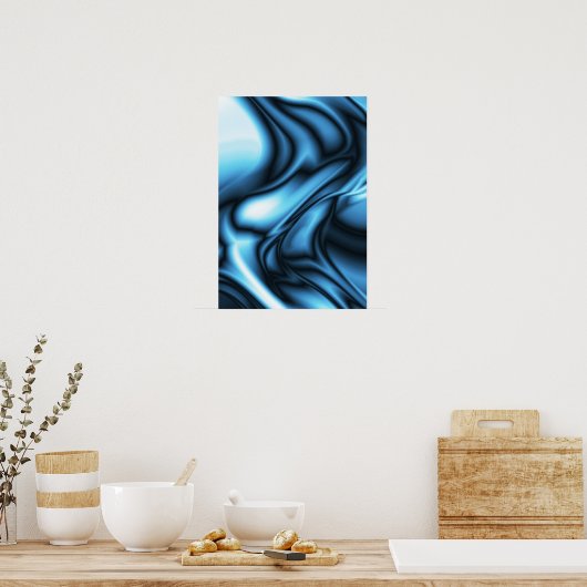 Poster Blue Silk wave (Cuisine)