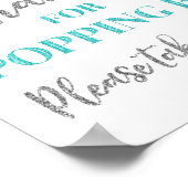 Poster Blue Silver Confetti Merci pour Popup By Sign (Coin)