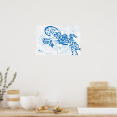 Poster Blue Sketch, abstract (Cuisine)