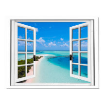 Blue Sky Tranquille Vue Mer Fake Window