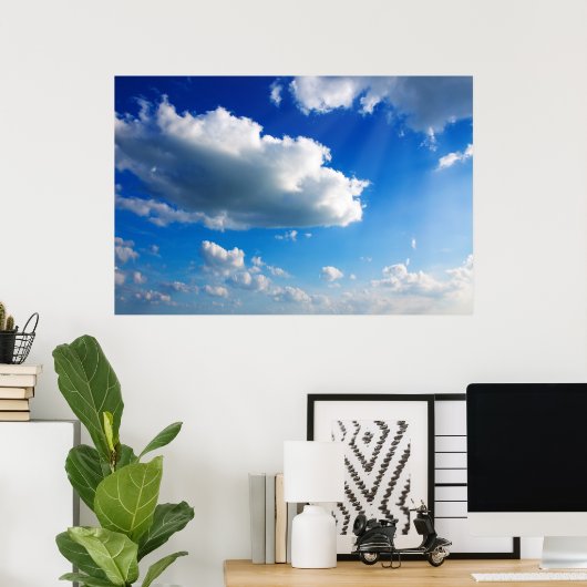 Poster Blue sky with cloud closeup. (Bureau à domicile)