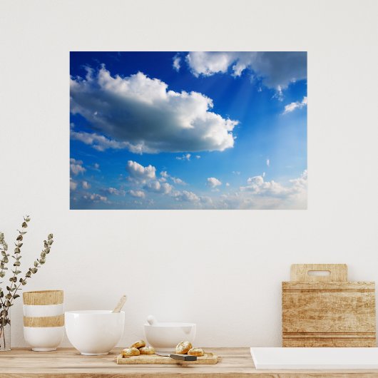 Poster Blue sky with cloud closeup. (Cuisine)