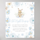 Poster Blue Somebunny Rabbit Diaports nocturnes (Devant)