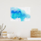 Poster Blue spot, watercolor abstract hand painted (Cuisine)