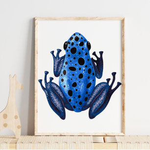 Poster Blue Spotted Frog Digital Print Frog Wall Print