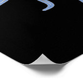 Poster Blue Starburst Yin Yang (Coin)