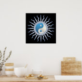 Poster Blue Starburst Yin Yang (Cuisine)