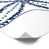 Poster Blue Starfish Coastal Line Art (Coin)