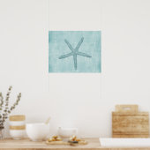Poster Blue Starfish plage mer mer mer mer (Cuisine)