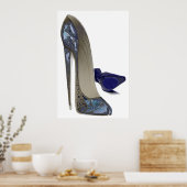 Poster Blue Stiletto Chaussures Art (Cuisine)