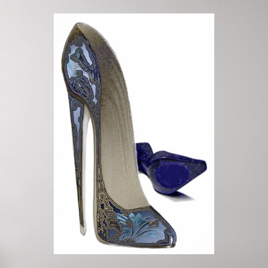 Poster Blue Stiletto Chaussures Art (Devant)