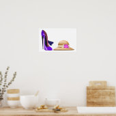 Poster Blue Stiletto Chaussures et art Casquette (Cuisine)