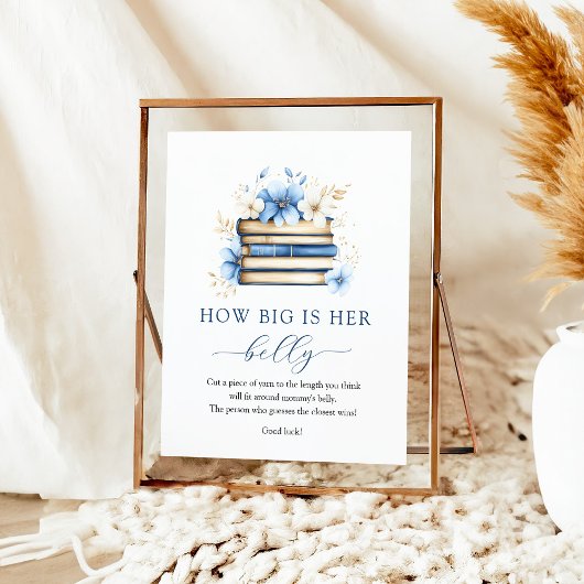 Poster Blue Storybook How Big Is Her Belly Game Sign