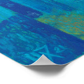 Poster Blue Street Chefchaouen Maroc Peinture Pastel (Coin)