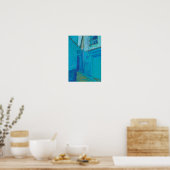 Poster Blue Street Chefchaouen Maroc Peinture Pastel (Cuisine)